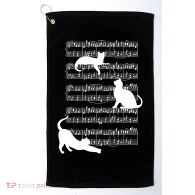Cat Music Note Sheet Golf Towel