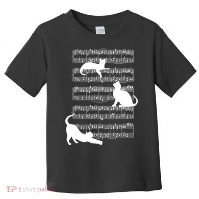 Cat Music Note Sheet Toddler T-Shirt