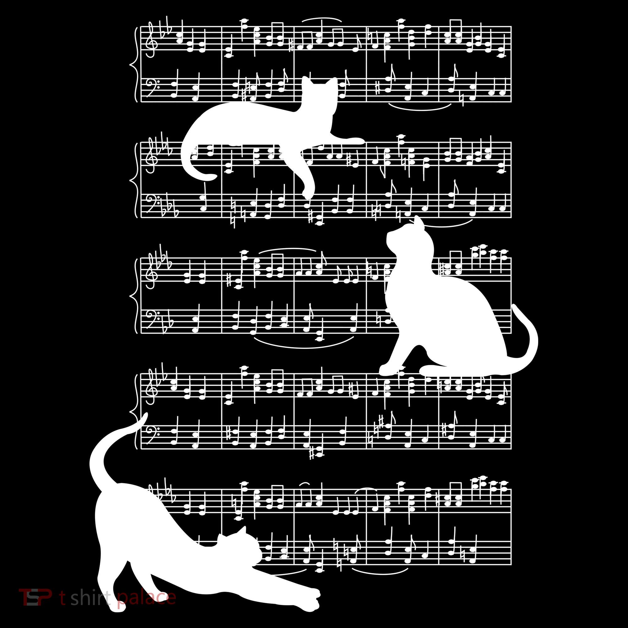 Cat Music Note Sheet Women's Long Sleeve Shirt