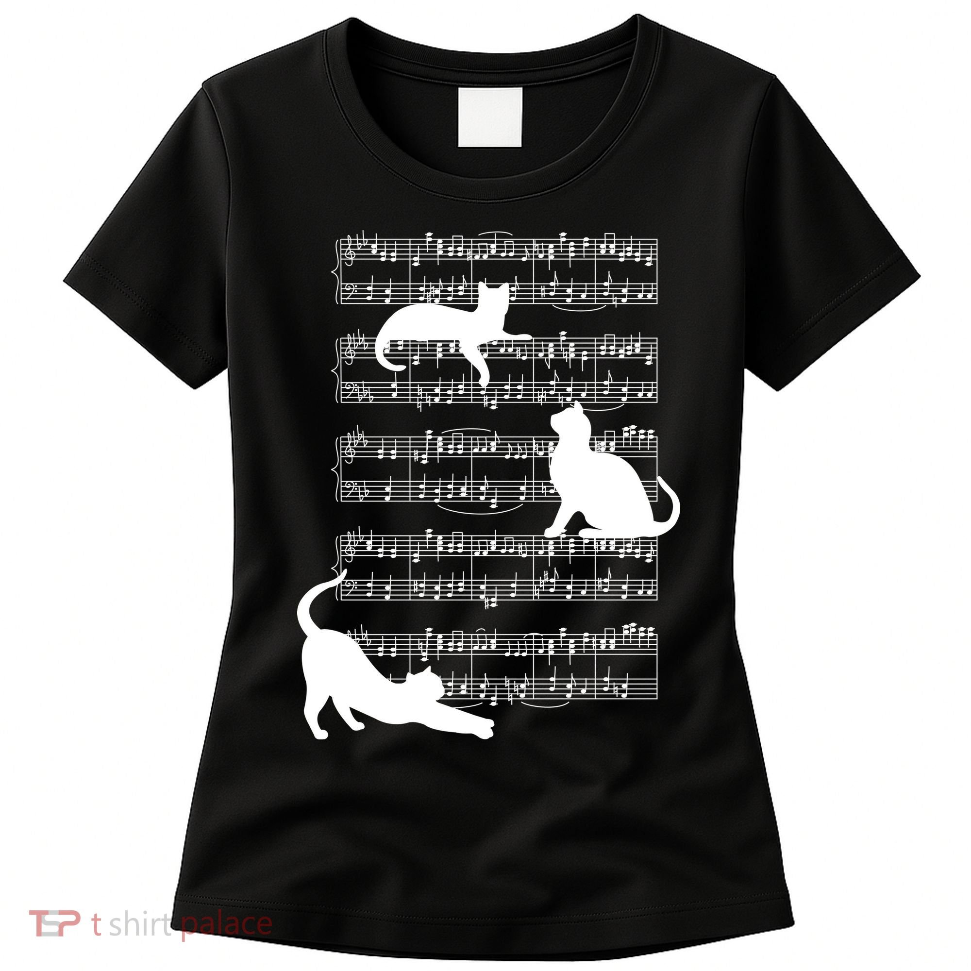 Cat Music Note Sheet Women's T-Shirt