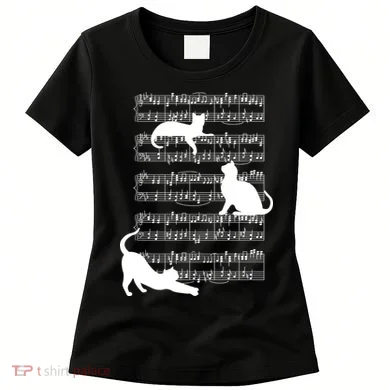 Cat Music Note Sheet Women's T-Shirt
