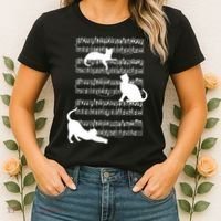 Cat Music Note Sheet Women's T-Shirt thumb 2