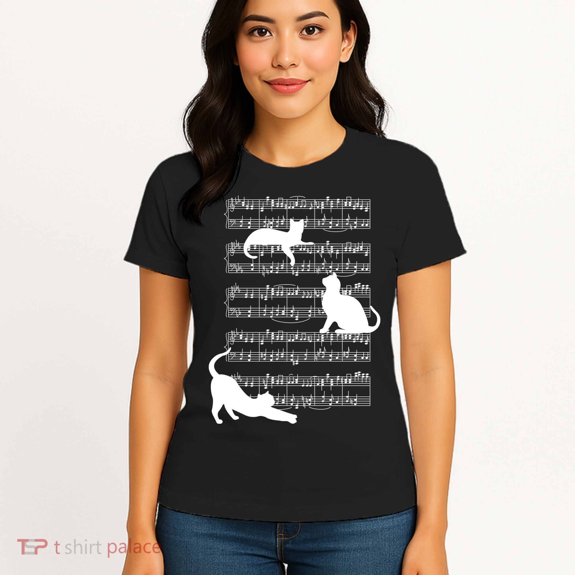 Cat Music Note Sheet Women's T-Shirt