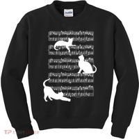 Cat Music Note Sheet Kids Sweatshirt thumb 0