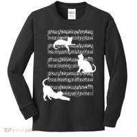 Cat Music Note Sheet Kids Long Sleeve Shirt thumb 0