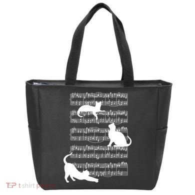 Cat Music Note Sheet Tote Bag