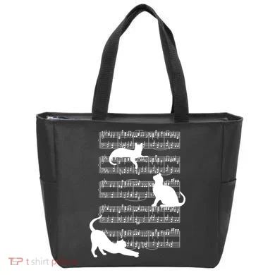Cat Music Note Sheet Tote Bag