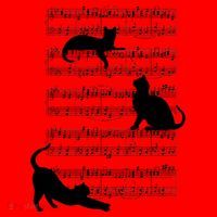 Cat Music Note Sheet Santa Hat thumb 1