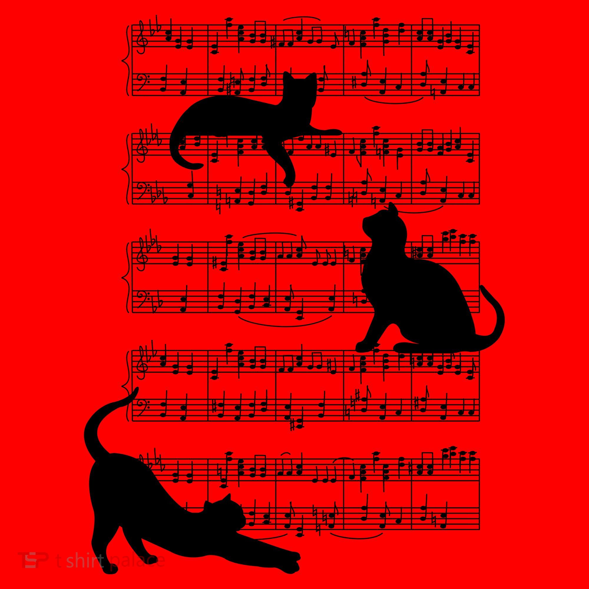Cat Music Note Sheet Santa Hat