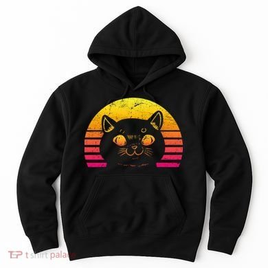 Cat Retro Sunset Hoodie