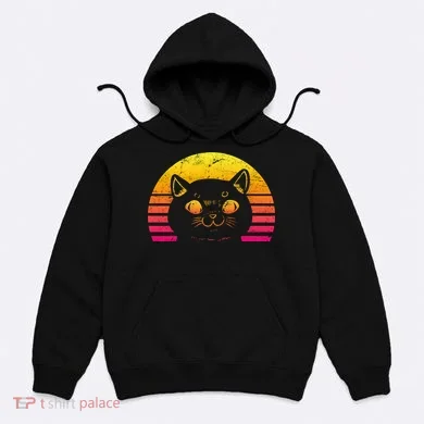 Cat Retro Sunset Hoodie