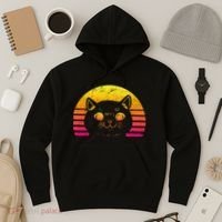 Cat Retro Sunset Hoodie thumb 3