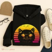 Cat Retro Sunset Hoodie thumb 4