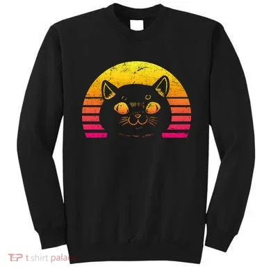 Cat Retro Sunset Sweatshirt