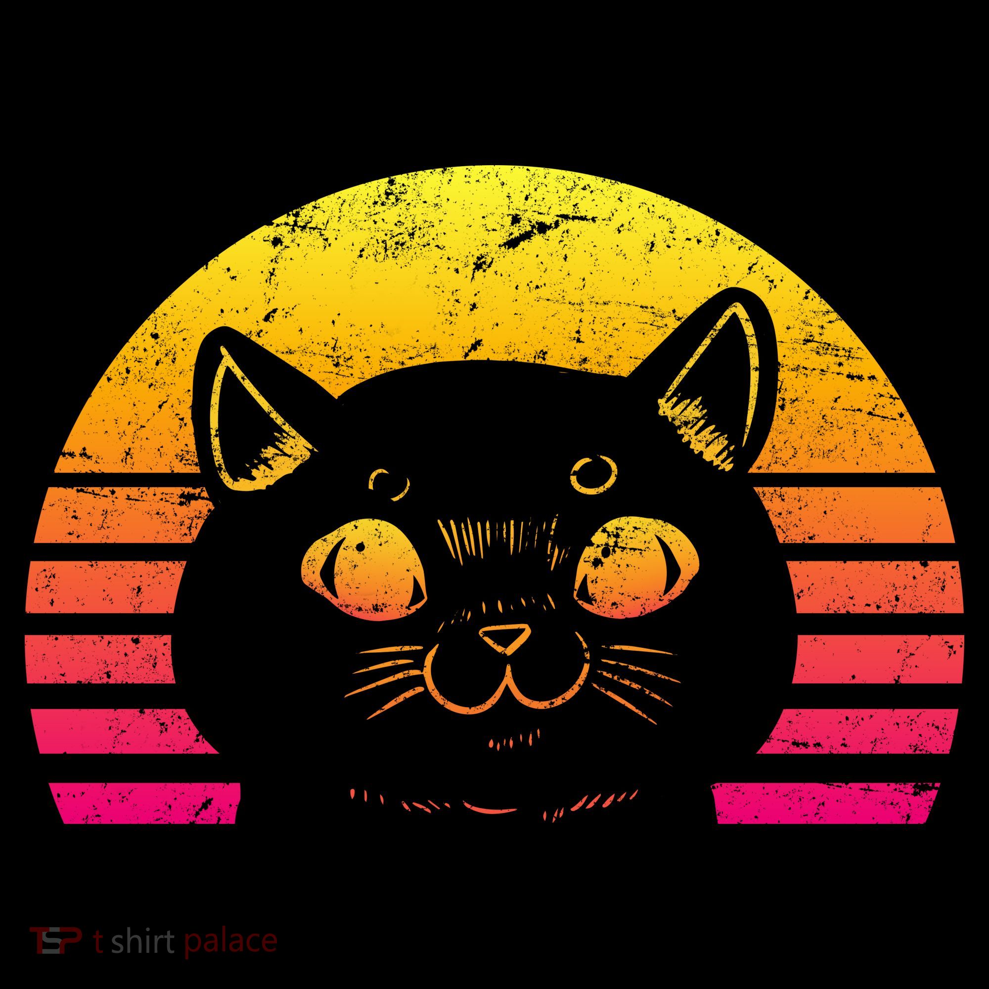 Cat Retro Sunset Polo