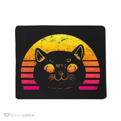 Cat Retro Sunset Mousepad