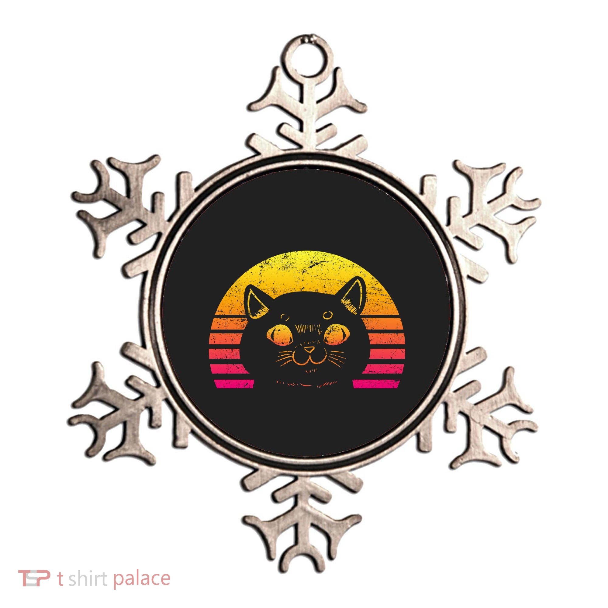 Cat Retro Sunset Ornament