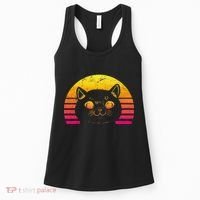 Cat Retro Sunset Women's Tank Top thumb 0