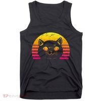 Cat Retro Sunset Tank Top thumb 0