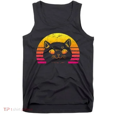 Cat Retro Sunset Tank Top