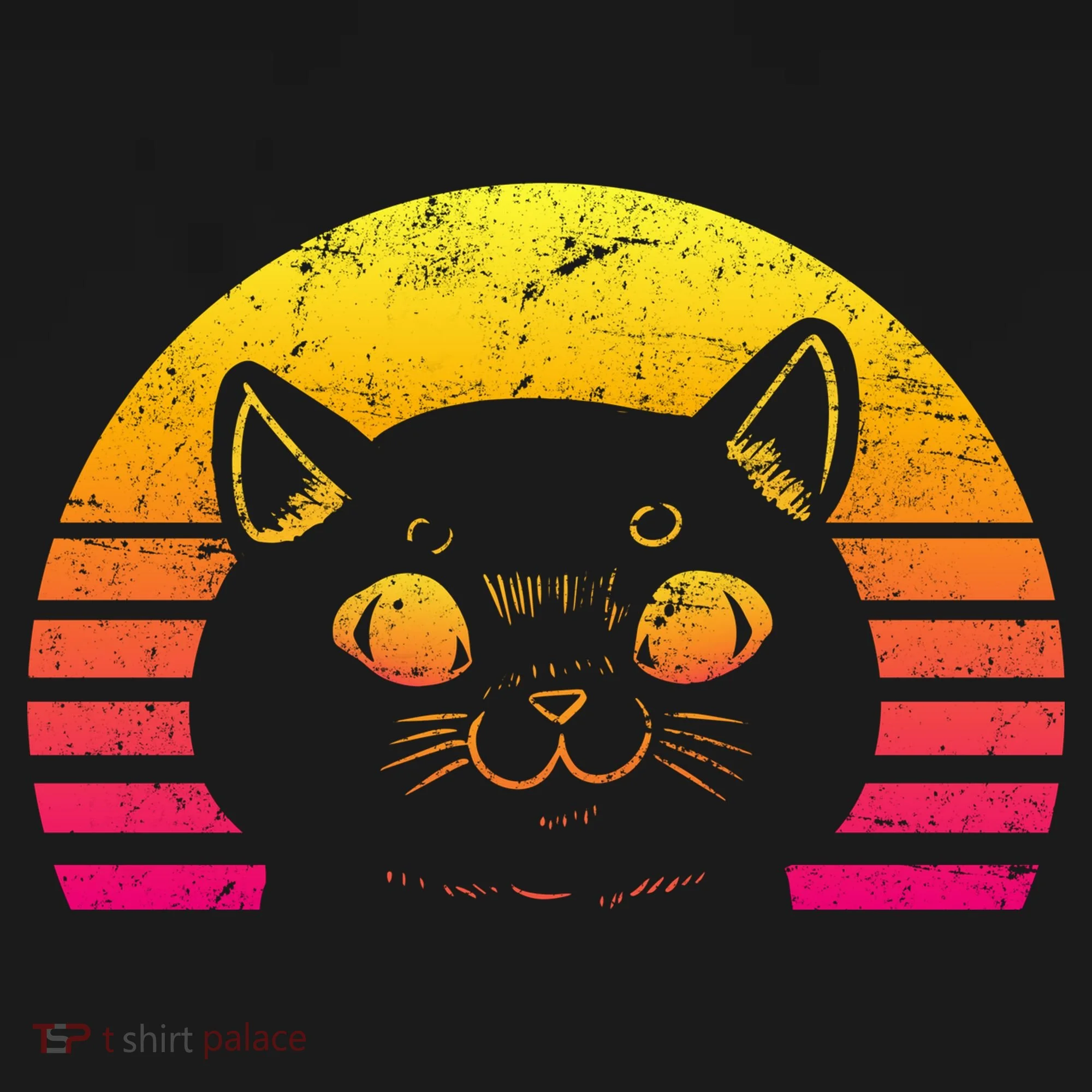 Cat Retro Sunset Tank Top
