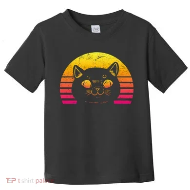 Cat Retro Sunset Toddler T-Shirt