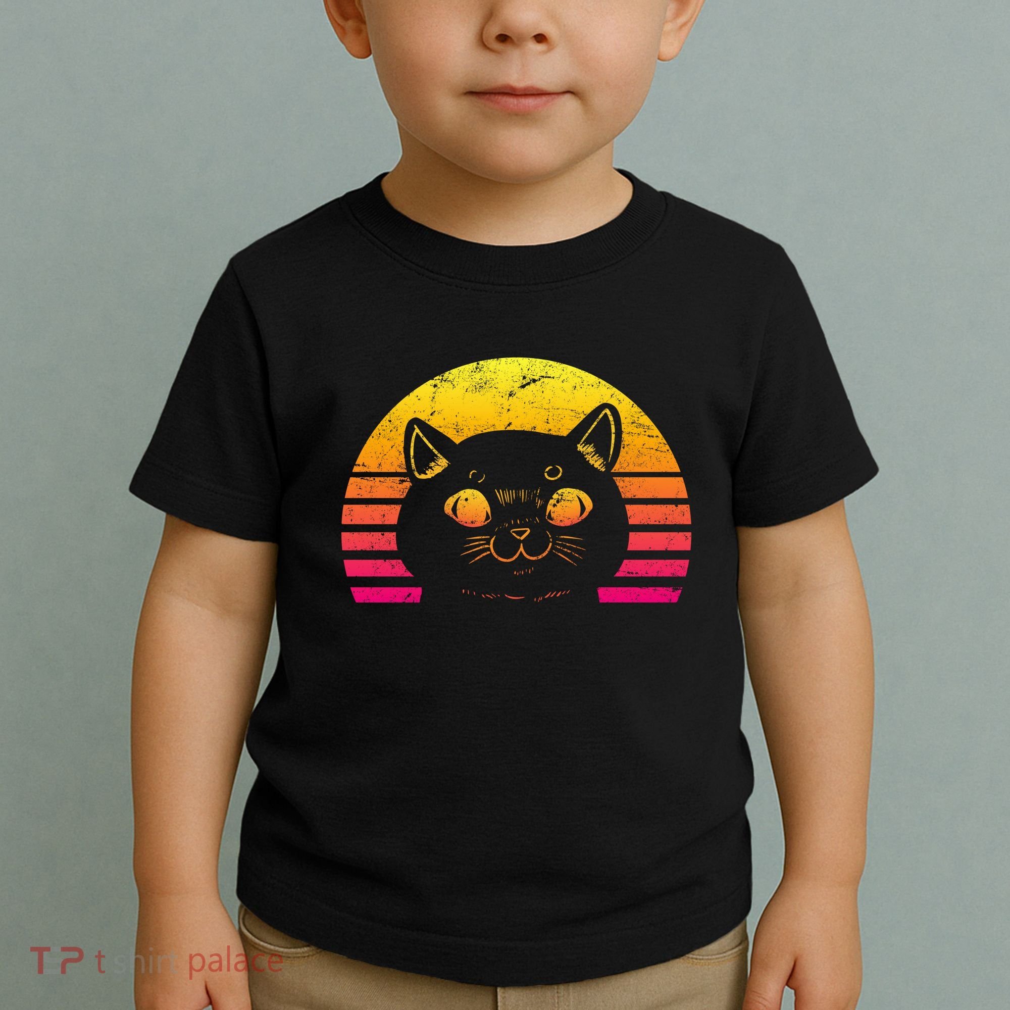 Cat Retro Sunset Toddler T-Shirt