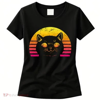 Cat Retro Sunset Women's T-Shirt