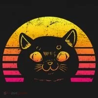 Cat Retro Sunset Kids Hoodie thumb 5