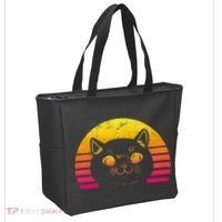 Cat Retro Sunset Tote Bag thumb 2