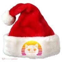 Cat Retro Sunset Santa Hat thumb 0