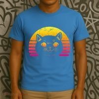 Cat Retro Sunset T-Shirt thumb 3