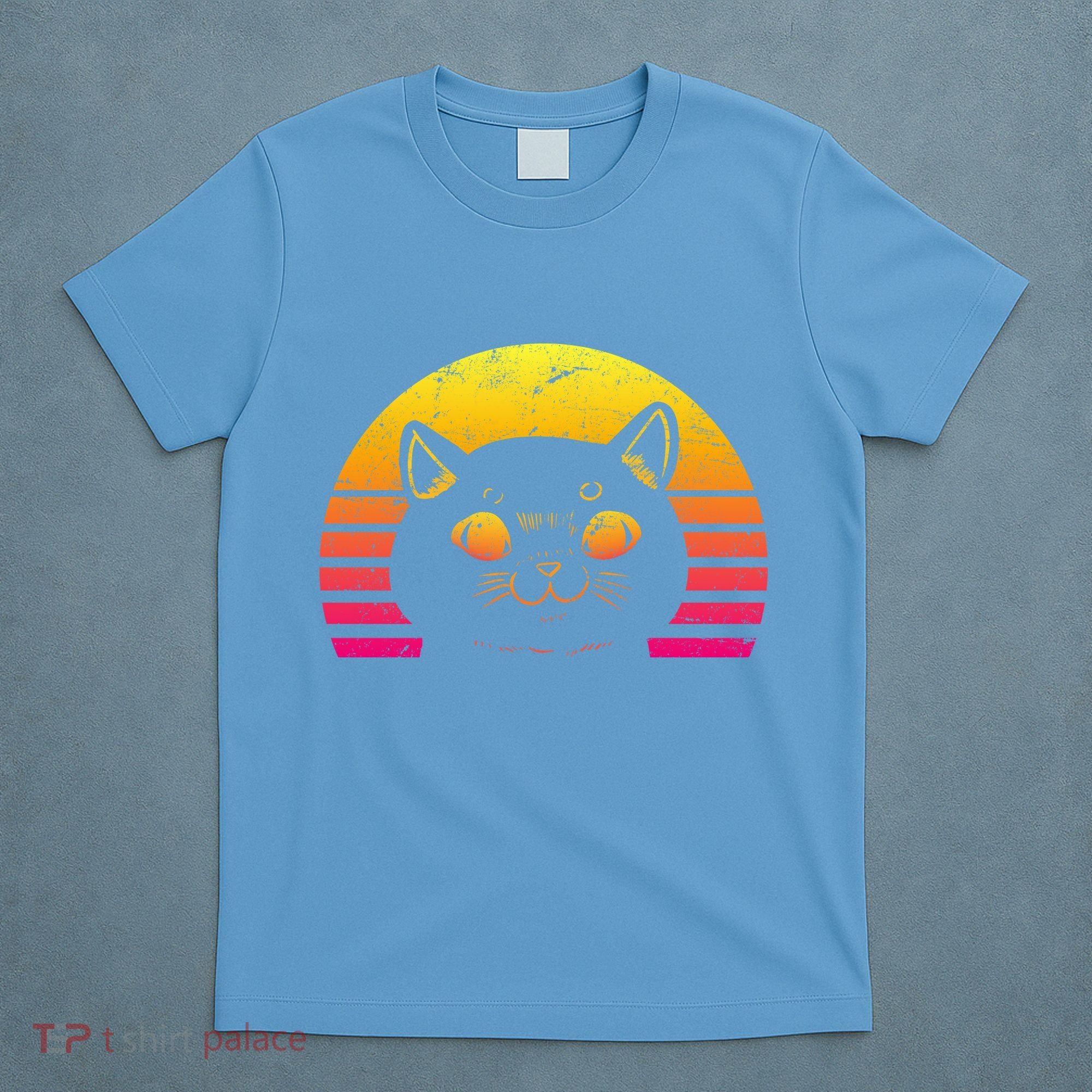 Cat Retro Sunset T-Shirt