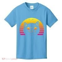 Cat Retro Sunset Kids T-Shirt thumb 0
