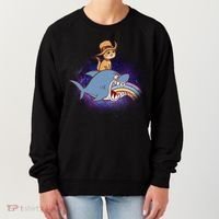 Cat Riding Shark Rainbow Bite Women's Sweatshirt thumb 0