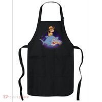 Cat Riding Shark Rainbow Bite Apron thumb 0