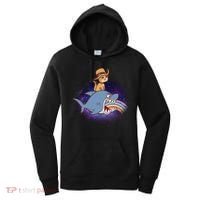 Cat Riding Shark Rainbow Bite Women's Hoodie thumb 0