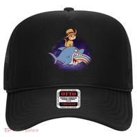 Cat Riding Shark Rainbow Bite Hat thumb 0