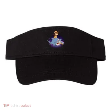 Cat Riding Shark Rainbow Bite Visor