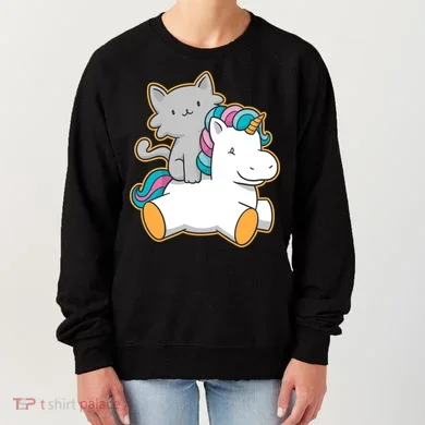 Cat Riding Unicorn Women's Sweatshirt