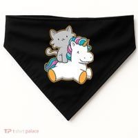 Cat Riding Unicorn USA-Made Doggie Bandana thumb 0