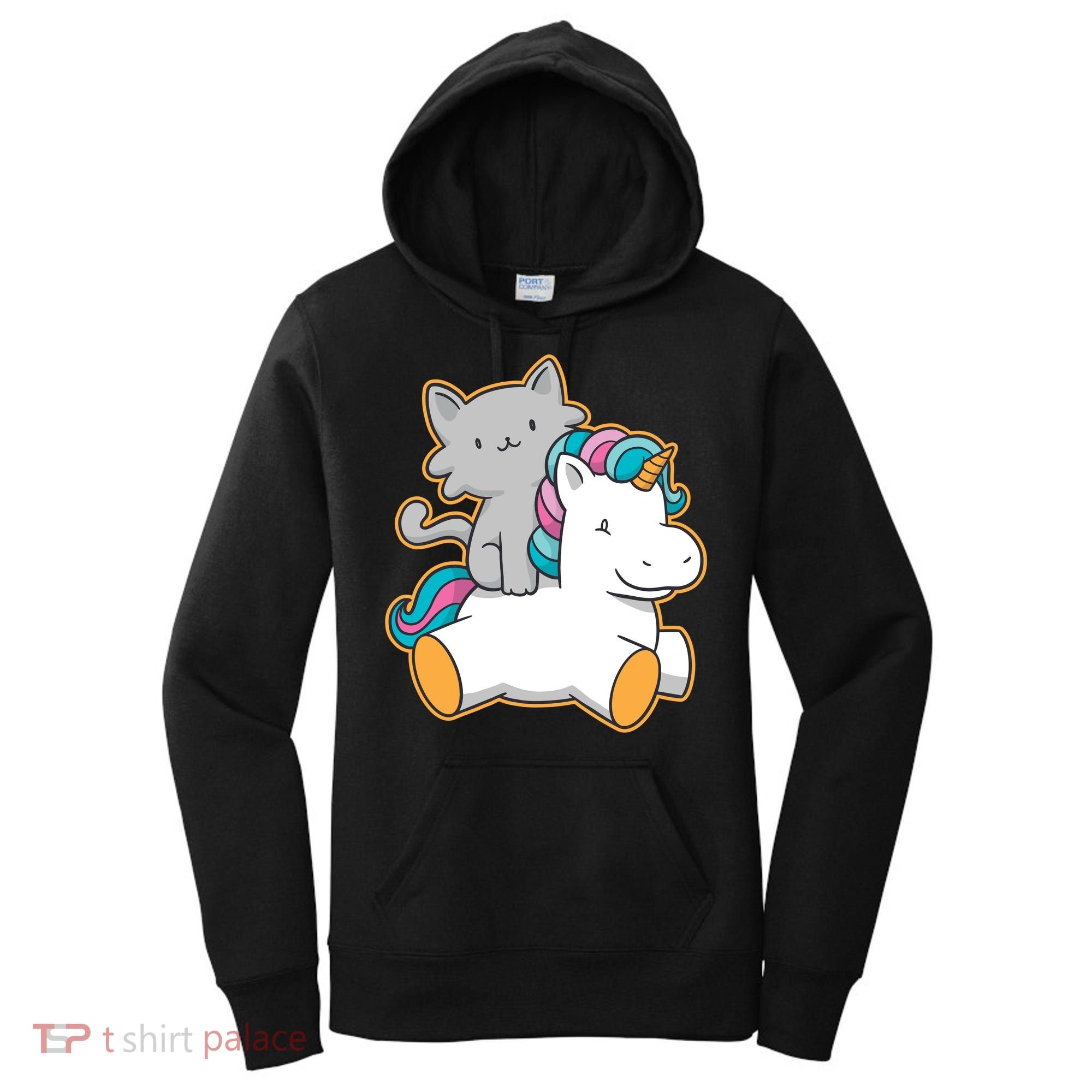 Cat Riding Unicorn Women's Hoodie