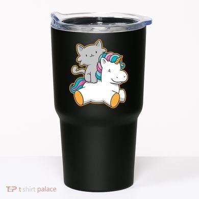 Cat Riding Unicorn Tumbler