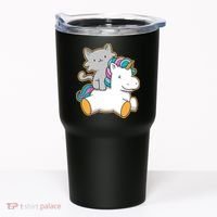 Cat Riding Unicorn Tumbler thumb 0