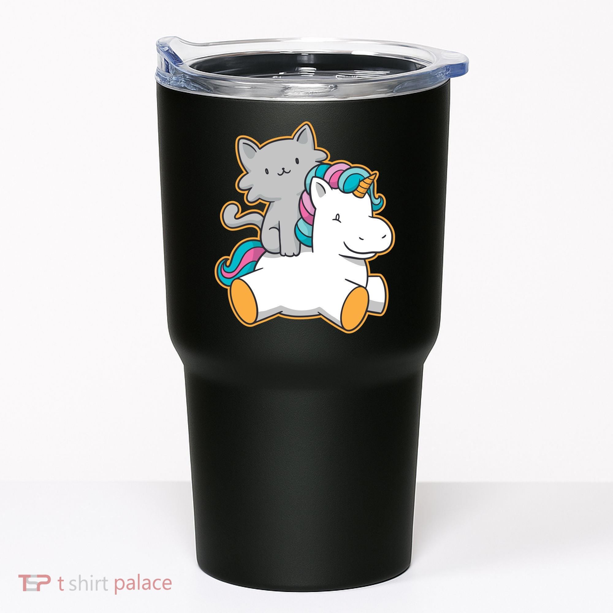 Cat Riding Unicorn Tumbler