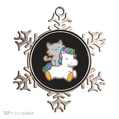 Cat Riding Unicorn Ornament