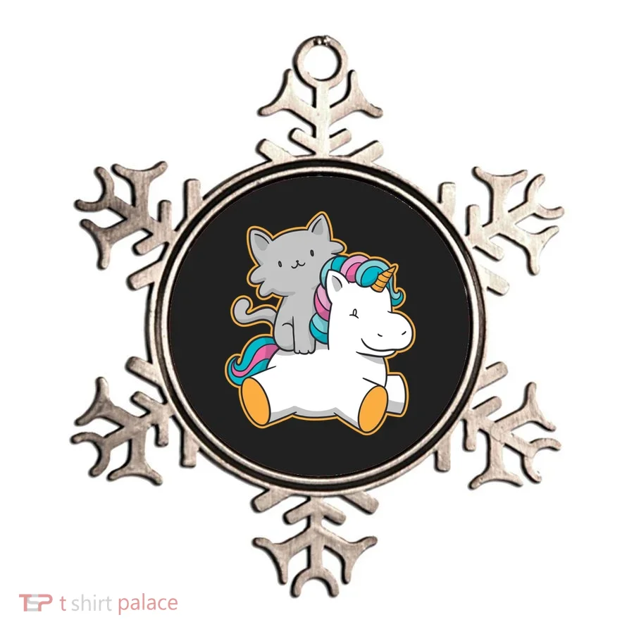 Cat Riding Unicorn Ornament