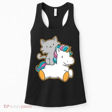 Cat Riding Unicorn Women's Tank Top
