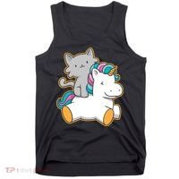 Cat Riding Unicorn Tank Top thumb 0