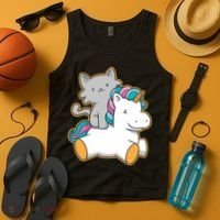 Cat Riding Unicorn Tank Top thumb 4
